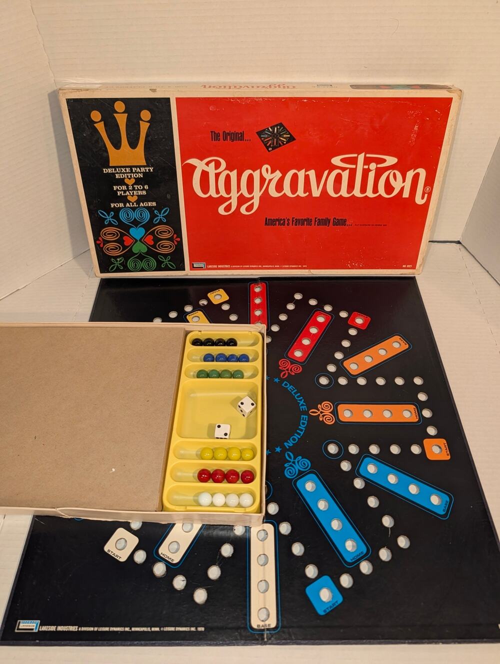 Vintage 1970 Aggravation Board Game Deluxe Party Edition Complete